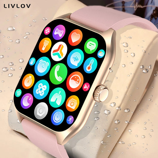AI-VOCIE ASSISTANT SMART WART pour les hommes, 1,96 '' 'HD Screen Activity Trackers avec 100 + Sports/Sleep/Heart Rate Monitor