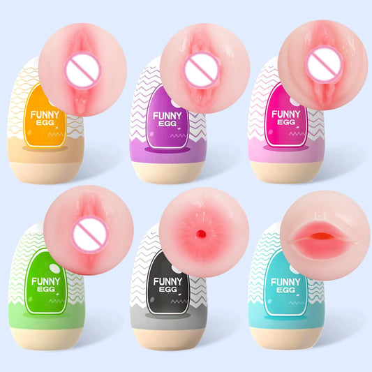 Mini Portable Masturbation Egg Cup Realiste Vagin Débutant Débutant Soft Masturbation Cup Pinis Masseur Stimulateur Sext Toys for Man