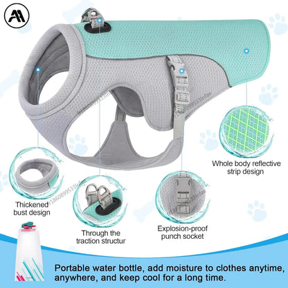 Veste de refroidissement de vif de gilet pour chien pour chien pour chien de marche, camping en plein air et entraînement de chasse