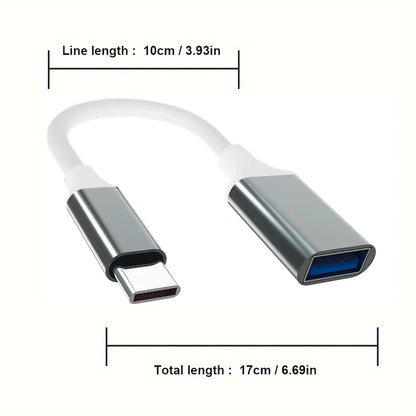 2PACK Connecteur USB-C haute vitesse USB 3.0 vers le câble adaptateur OTG de type C pour smartphones et tablettes, adaptateur téléphonique