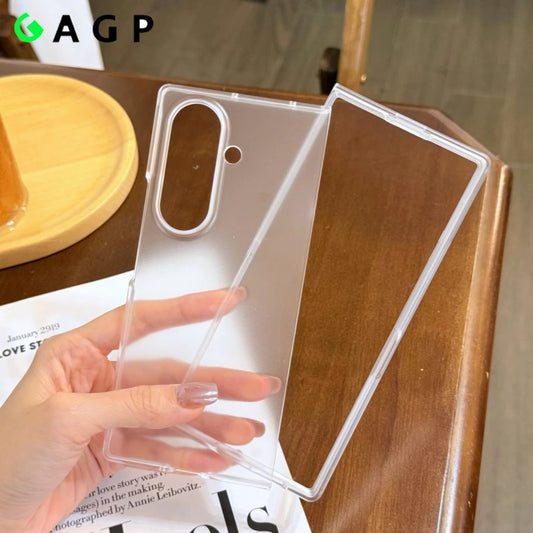 Z Fold7 Case Ultra Thin Mate Slim PC pliage pour Samsung Galaxy Z Fold 7 6 5 4 3 CAS Fold6 Couvercle arrière transparent à l'amortissement