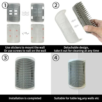 Cat Scratcher Massager pour les chats grattant les animaux de compagnie Brosse enlevant la table de toilettage des cheveux