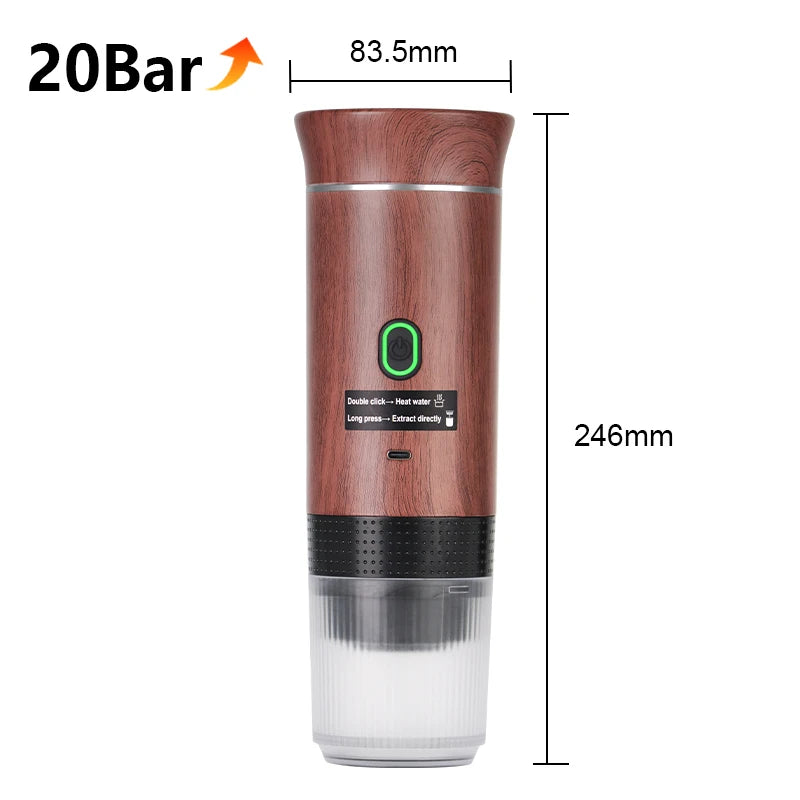 Machine de café à expresso électrique sans fil pour cafetière de camping en voiture et à domicile