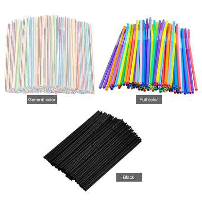 100-1500pcs Paies à boire Paies en plastique flexibles Paignes plastiques colorées Présine
