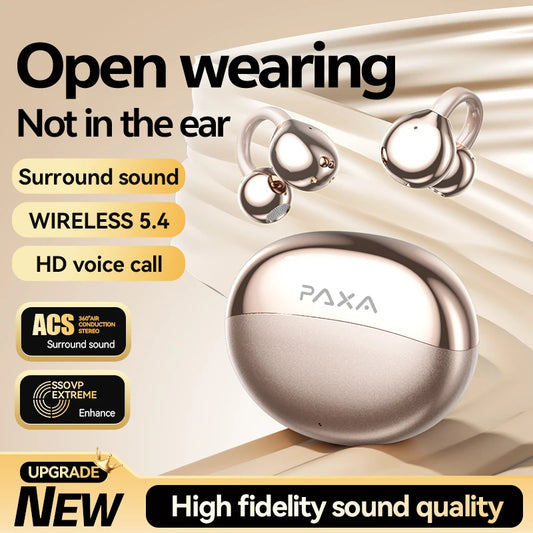 Paxa M110 OWS Bluetooth 5.4 Écouteurs de sons hauts Hifi stéréo tactile Earbuds Sports Game Music HD Vo Voice Call Headphones avec micro