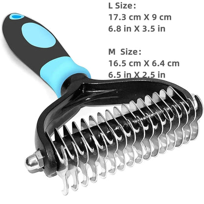 Brosse professionnelle de deshedding à 2 côtés de chien démating peigne brosse chat râteau râteau outils de toilettage