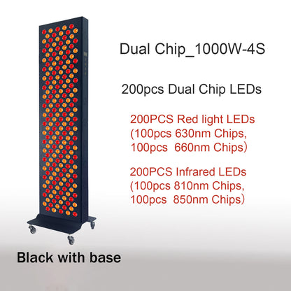 Panneau de thérapie rouge à double puce lampe 630 nm 660 nm près de la thérapie infrarouge Lumière 810 nm 850 nm Dispositifs de beauté LED pour le visage et le corps