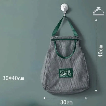 Portable PVC Mesh Storage Bag Reusable Fruit and Vegetable   Kitchen Accessories Washable Handbag