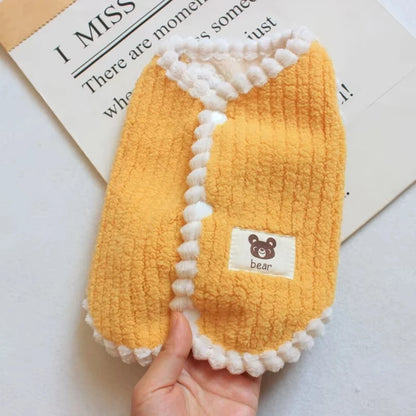 Hiver chaud de chiens mouches molles en molleton molle pour animaux de compagnie pour les petits chiens chats mignonnes veste chiot français bulldog chihuahua yorkies costume