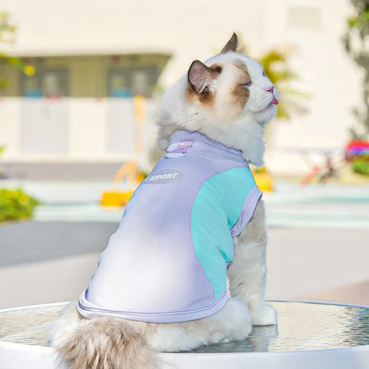 Cooling Ice Silk Summer Dog Clothing Outdoor UV Protection Pet Cat T Shirt Quick Dry Sports Overalls for Small Medium Puppy