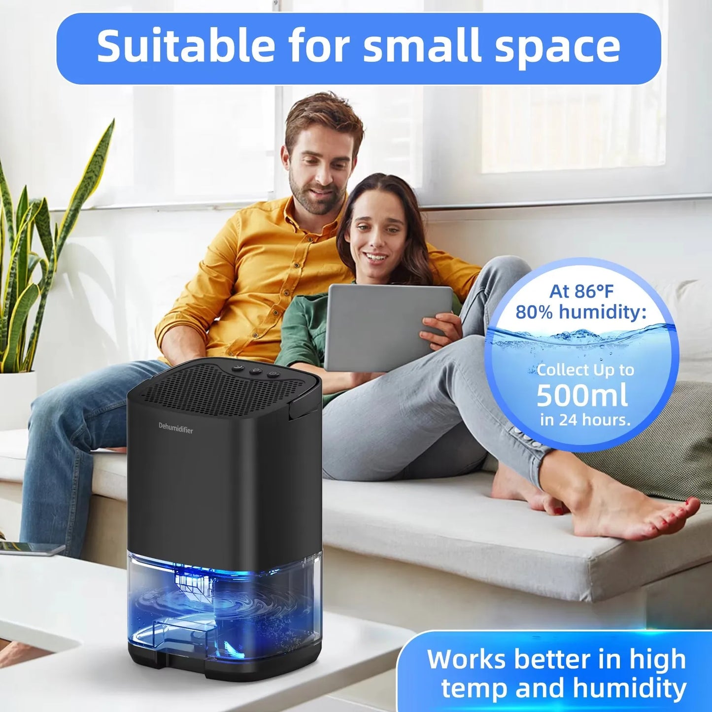 Air déshumidificateur Portable Absorbeurs d'humidité muet Machine Séchante à air pour la maison Bureau de cuisine Déodorizer Sécheur EU/US
