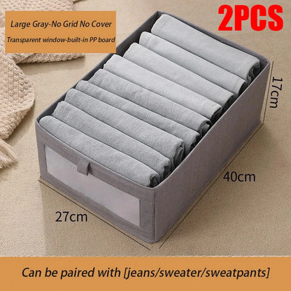 1pcs Pantalons Boîte de rangement Organisateurs d'organisateurs d'armoires et de tiroirs Boîtes pliables en tissu pour l'organisation de la garde-robe de chambre à coucher à la maison
