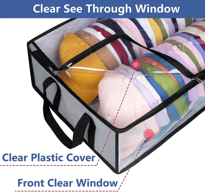 Organisateur de rangement du chapeau pour les casquettes de baseball avec 2 poignées robustes Sac de rangement du chapeau pour les livres et l'organisation de stockage de jouets de vêtements