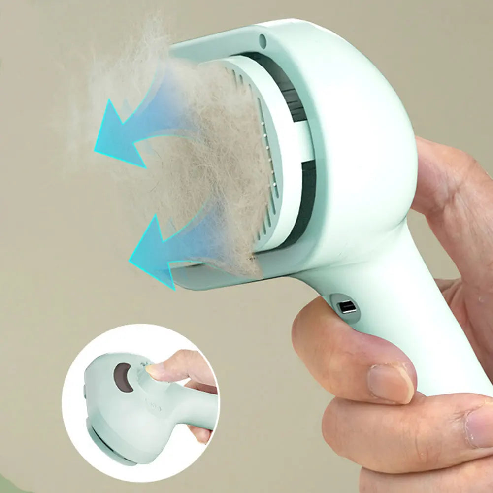 Brosse de vapeur de 3 po sur 1 avec bouton de relâchement brossage de toilettage de chat rechargeable pour chats brosse à poils brosse pour animaux de compagnie pour chiens petits animaux