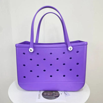 XL Beach Croc Bag EVA Rubber Waterproof Travel Picnic Storage Basket Extra Large Women Shopping Handbag Sac Jelly Beach Tote Bag