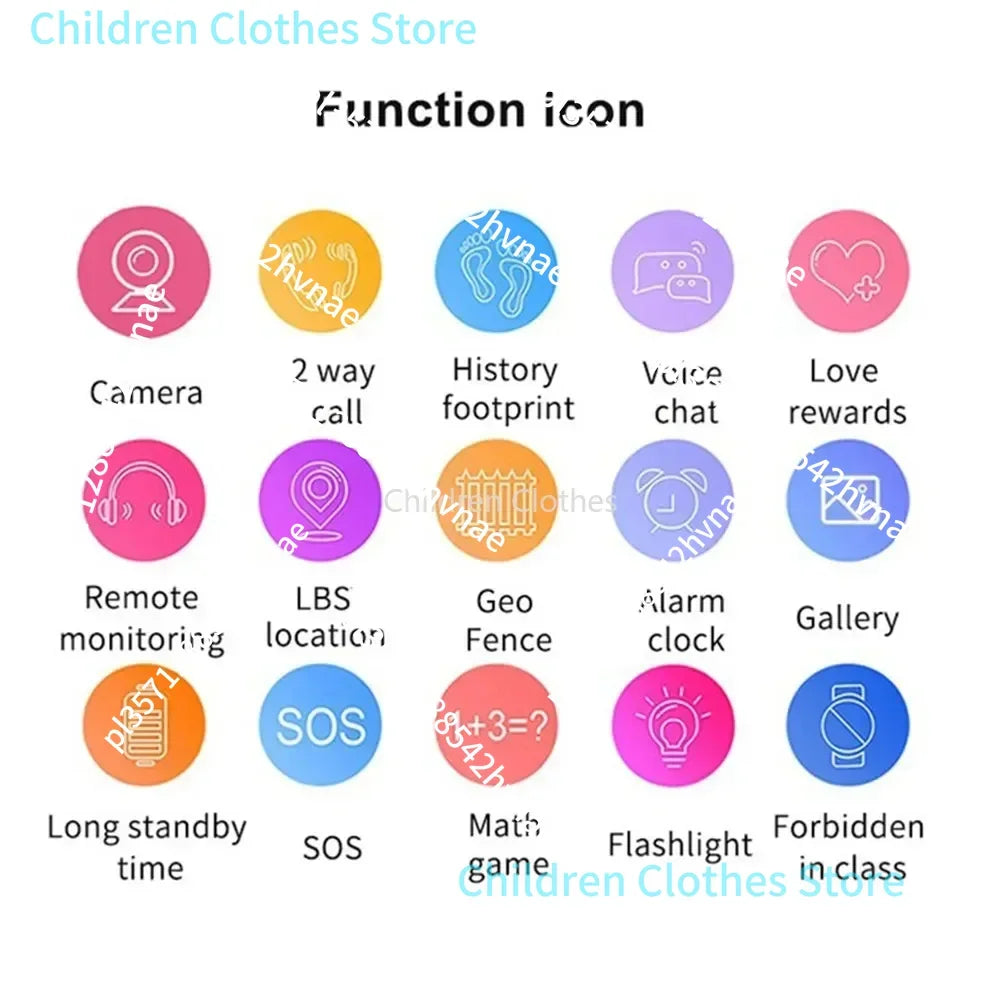 Kids Smart Watch SOS GPS Emplacement VIDEO VIDEO CARD SIM pour les enfants Smartwatch Camera APPLICER WORT pour les filles garçons