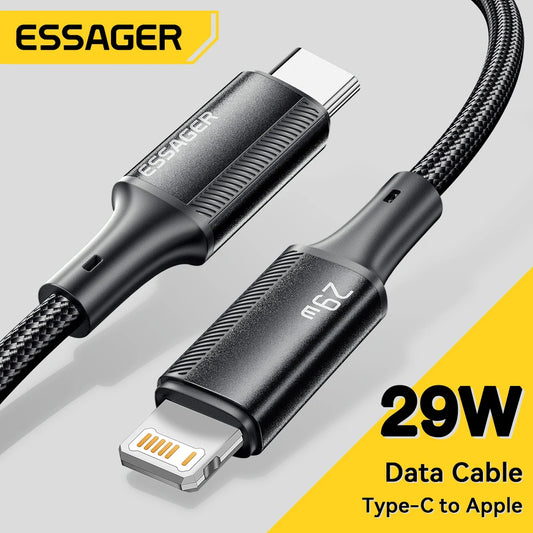 Essager USB C Câble pour iPhone 14 13 12 11 Pro Max 8 plus 20W Câble de charge rapide Type C à l'éclairage Date Fire pour iPad MacBook