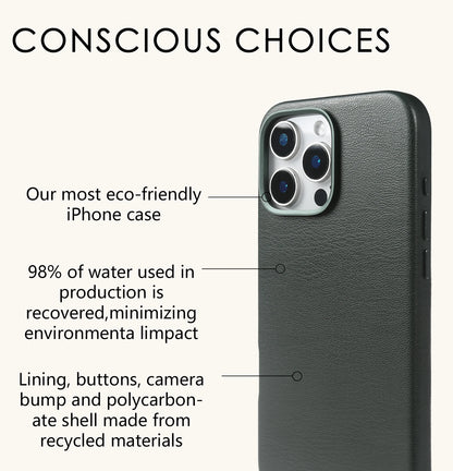 Étui de téléphone en cuir bio en cuir bio de luxe pour l'iPhone 16 Pro Max 15pro 14 13pro 14promax Wireless Magsafe Back Shell Capa