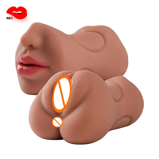 3IN1 Band dents bouche Vagin anal plug masturbator mâle tasse de gorge profonde Silicone Dildo déplace la masturbation plaisir Toys for Men
