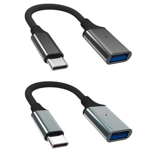 2PACK Connecteur USB-C haute vitesse USB 3.0 vers le câble adaptateur OTG de type C pour smartphones et tablettes, adaptateur téléphonique