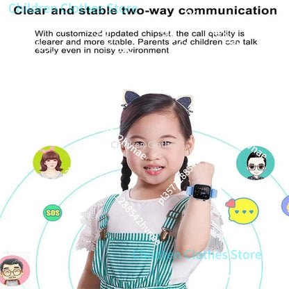 Kids Smart Watch SOS GPS Emplacement VIDEO VIDEO CARD SIM pour les enfants Smartwatch Camera APPLICER WORT pour les filles garçons
