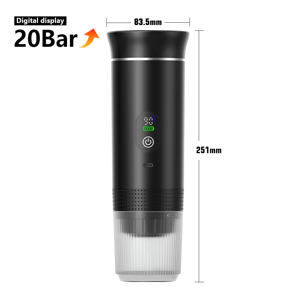 Machine de café à expresso électrique sans fil pour cafetière de camping en voiture et à domicile