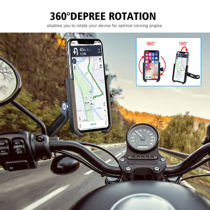 Motorcycle Goidon Mobile Support en aluminium Chargeur USB Miroirs du support de téléphone portable Mont Navigation GPS pour le support de vélo Moto