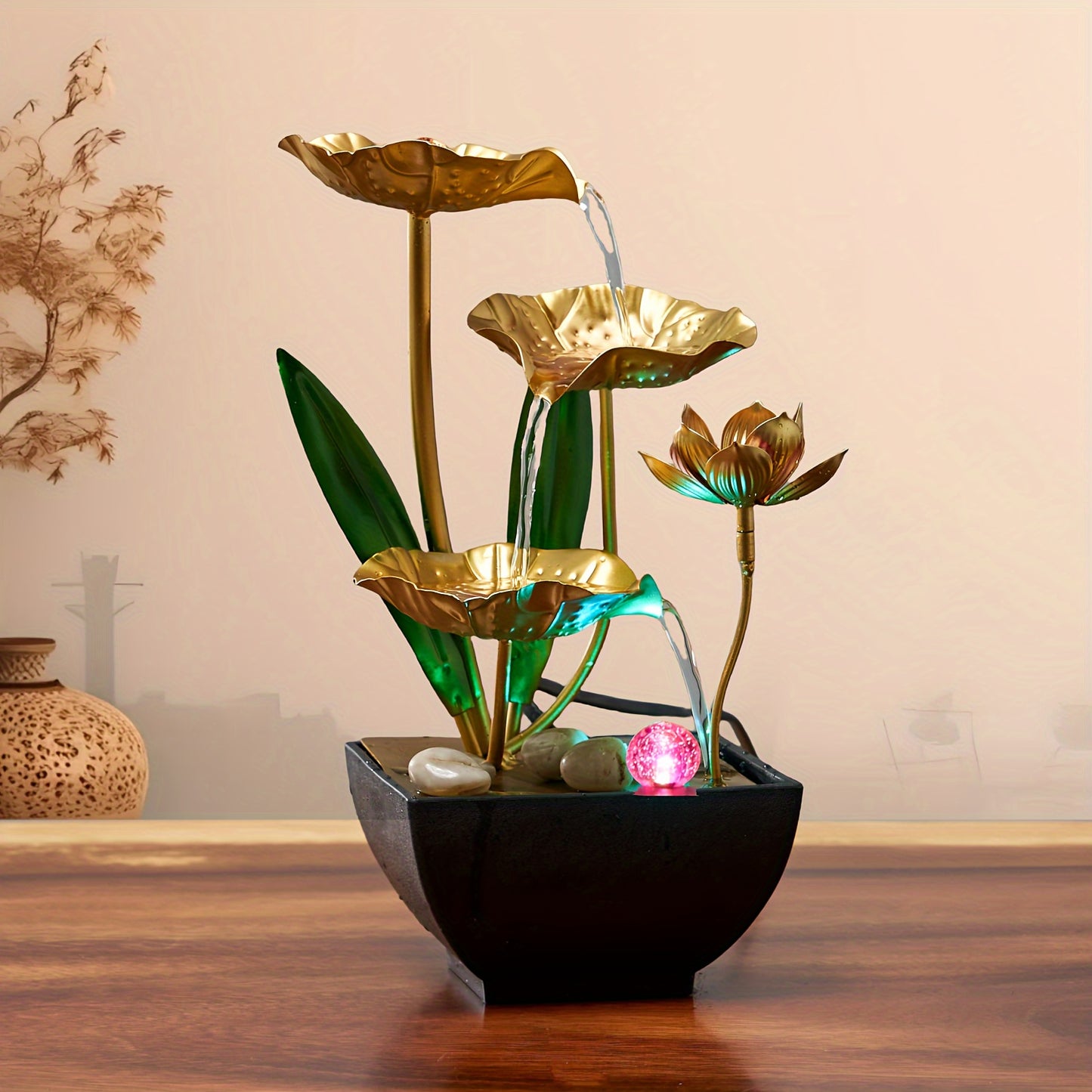 Petite fontaine intérieure Humidificateur automatique Décor de bureau pour le salon et la détente de la chambre