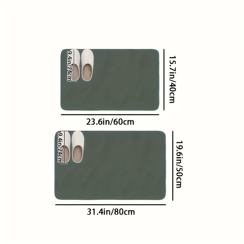 Super Absorbent Diatom Mud Bathroom Mat - Quick-Drying, Non-Slip Water-Absorbing Floor Mat, Soft And Comfortable, Suitable for Bathrooms, Showers, Laundry Rooms, Bedrooms, Living Rooms, Door Mats, Kitchen Mats, Machine Washab
