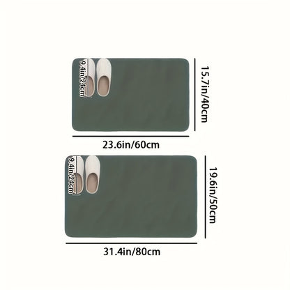 Super Absorbent Diatom Mud Bathroom Mat - Quick-Drying, Non-Slip Water-Absorbing Floor Mat, Soft And Comfortable, Suitable for Bathrooms, Showers, Laundry Rooms, Bedrooms, Living Rooms, Door Mats, Kitchen Mats, Machine Washab