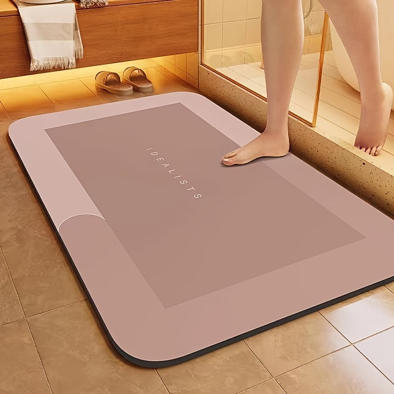 Super Absorbent Diatom Mud Bathroom Mat - Quick-Drying, Non-Slip Water-Absorbing Floor Mat, Soft And Comfortable, Suitable for Bathrooms, Showers, Laundry Rooms, Bedrooms, Living Rooms, Door Mats, Kitchen Mats, Machine Washab